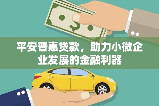 潜江平安普惠贷款，助力小微企业发展的金融利器