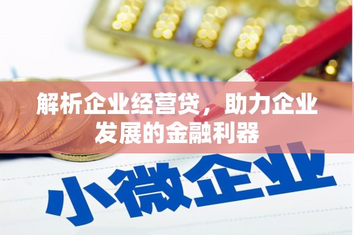 荥阳解析企业经营贷，助力企业发展的金融利器