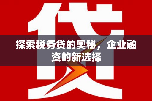 前镇探索税务贷的奥秘，企业融资的新选择