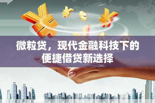 汾阳微粒贷，现代金融科技下的便捷借贷新选择