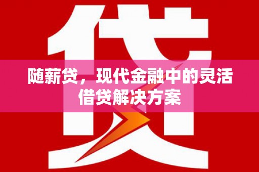 济宁随薪贷，现代金融中的灵活借贷解决方案