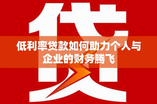 望谟低利率贷款如何助力个人与企业的财务腾飞